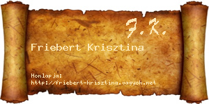 Friebert Krisztina névjegykártya